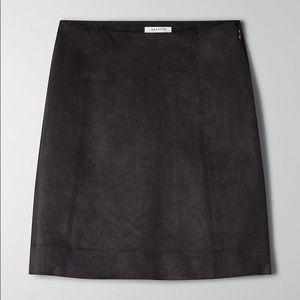 Babaton faux suede skirt black